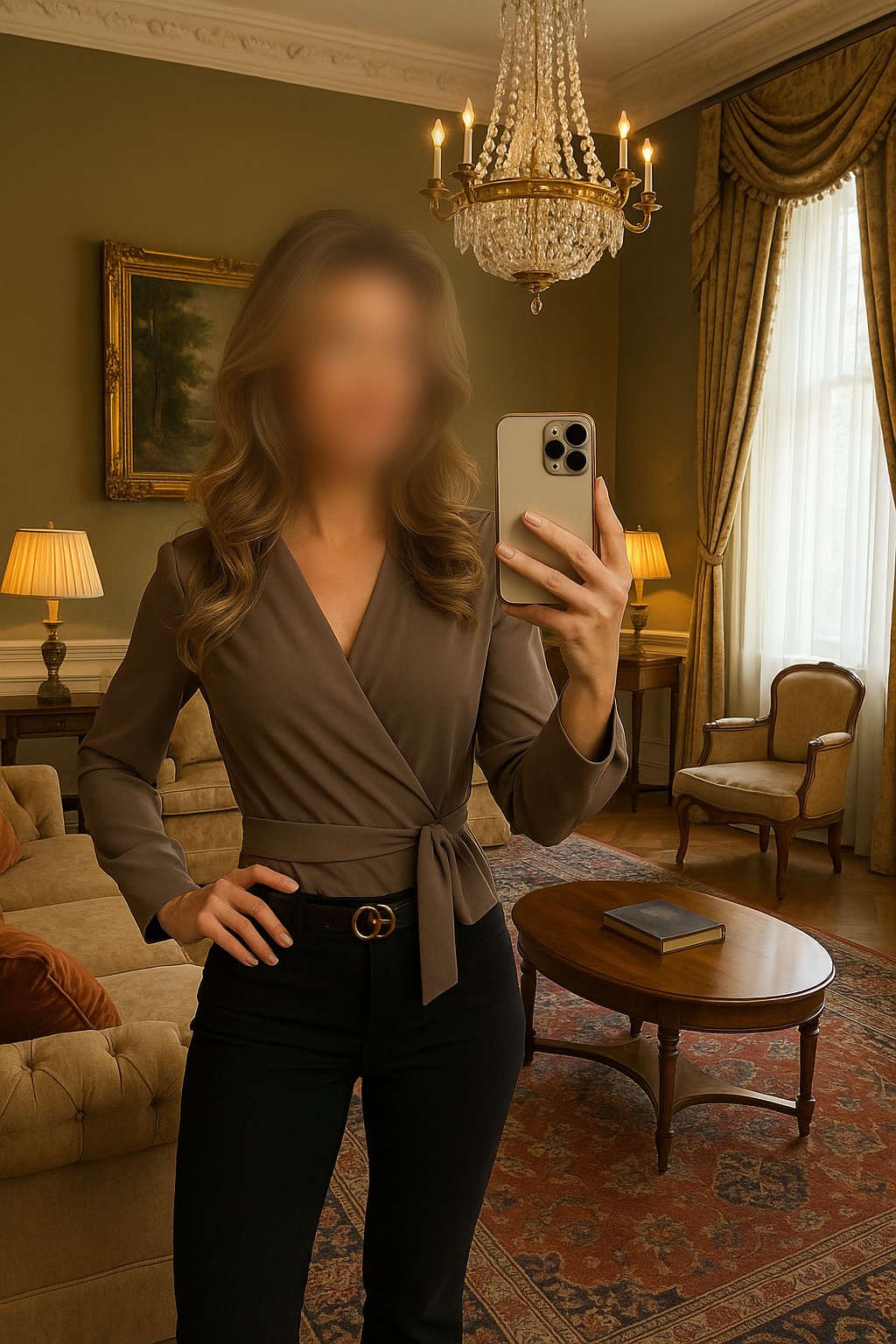 Blonde mature high class escort Haarlem Amsterdam in luxury hotel suite